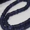 Natural Genuine Deep Blue Iolite Smooth Polished Wheel Shape Beads Length 14 Inches and Size 5mm approx. 